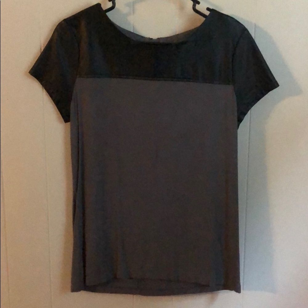 Black and Gray Leather Tee